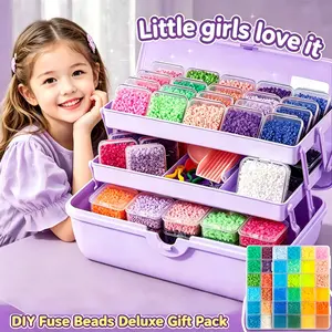 5mm Perler Beads Set with 500 Black & 500 White Beads, Upgraded Tool Kit with Pegboards, Tweezers & Ironing Paper, DIY Pixel Art Melty Beads for Kids & Adults