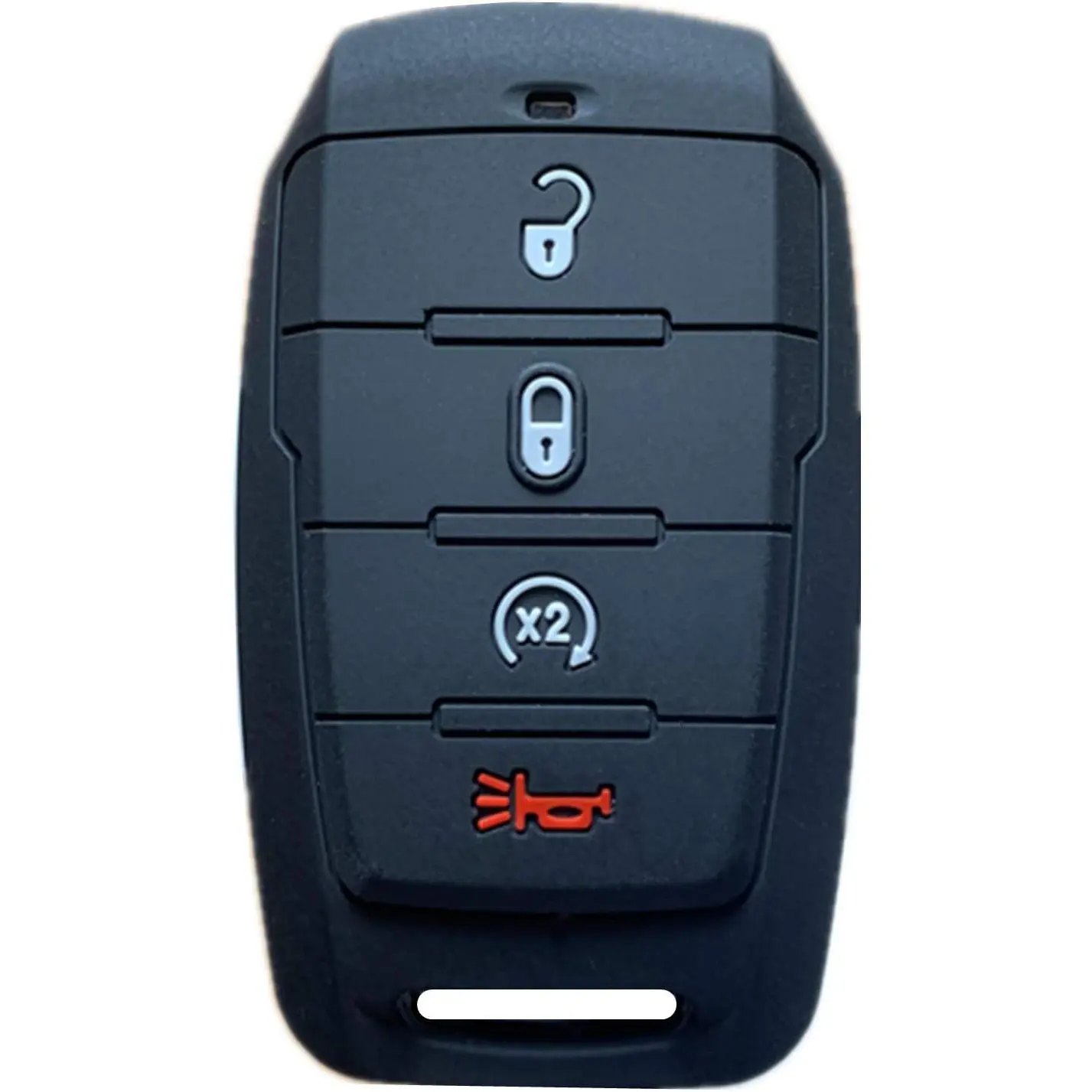 Silicone Car Key Protector - Keyless Entry Remote Control Key Fob Cover for 2019-2020 RAM 1500 (4-Button), Black, Automotive, Car Key Accessory