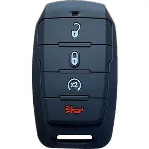 Silicone Keyless Entry Remote Control Key Fob Cover Case protector Replacement Fit For 2019-2020 RAM 1500(4-Button)Black