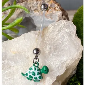 1pc Bio Flex Pregnancy Turtle Dangle Belly Ring Navel Naval Maternity Pregnant