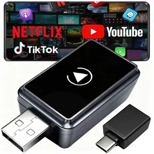 Wireless Carplay Adapter Screen Mirroring for iOS and Android, Fast Connection No Delay, Supports Siri Voice, Plug and Play, Carplay Dongle Connectivity
