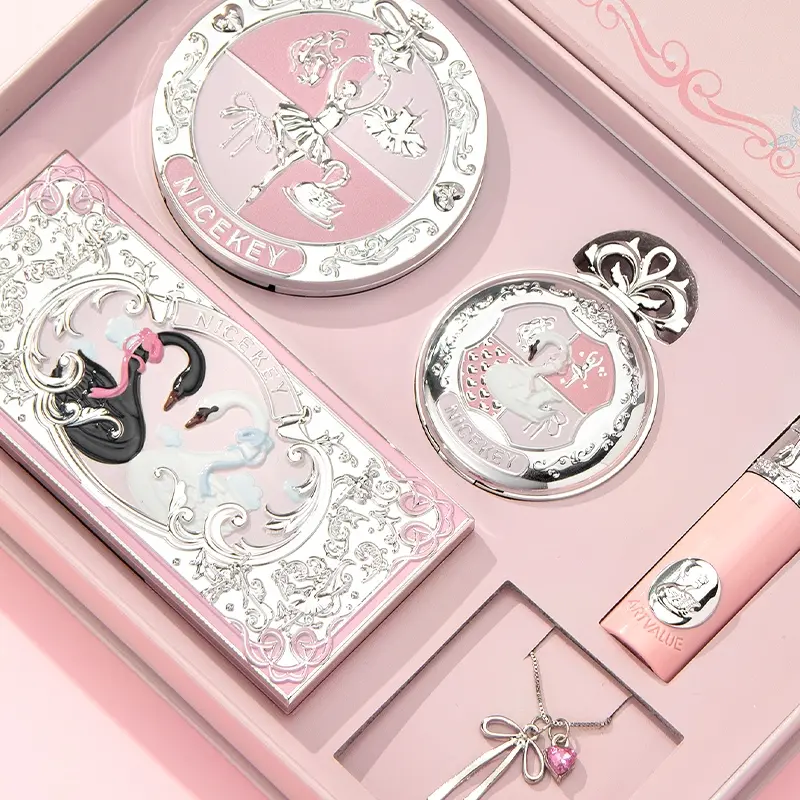 Cosmetic Sets Ballet Makeup Gift Box Eyeshadow Set Cheek Blush Red Lip Glaze Eye Shadow Professional Concealer Bronzer All In One Girl Gift