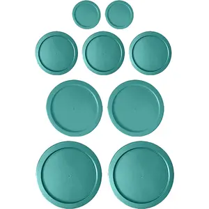 Replacement Lids for Pyrex Glass Foood Storage Containers Containers Round (2) 1-Cup (3) 2-Cup (2) 4-Cup (2) 7-Cup (Turquoise)