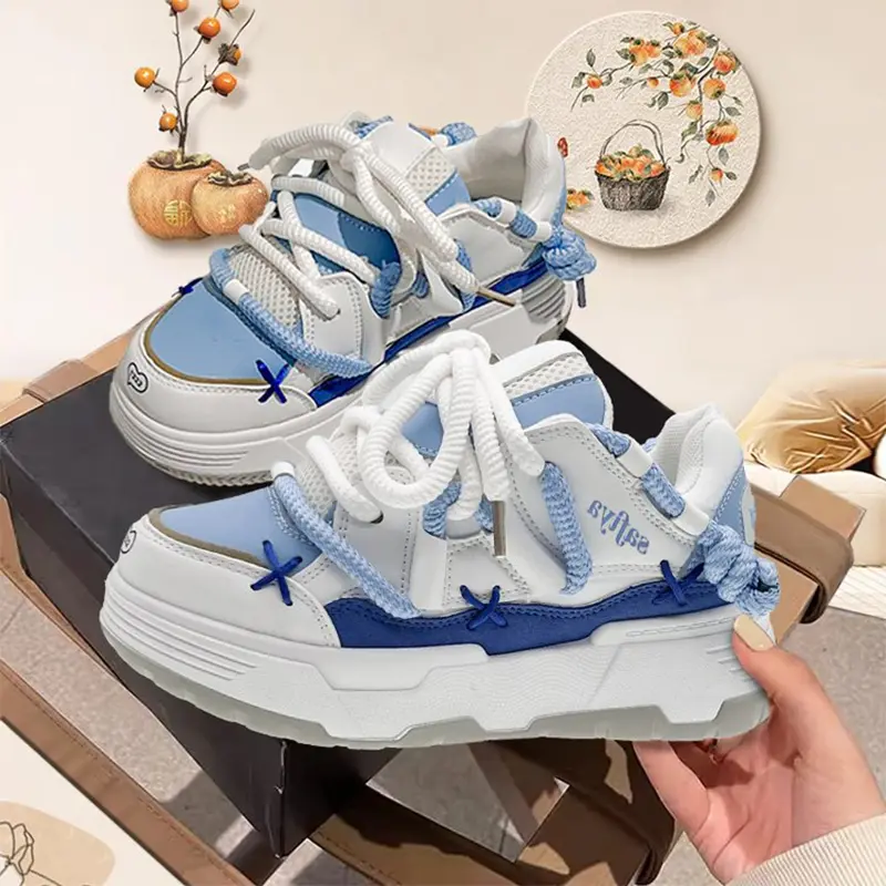 Women Sneakers Platform Casual Shoes Personalized Star Design Vulcanized Shoes Outdoor Running Walking Shoe Female