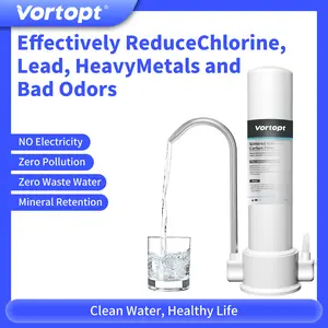 Vortopt Countertop Water Filter for Sink - Faucet Water Filtration System - Water Purifier for Kitchen - Reduces Chlorine, Heavy Metals, Bad Odors - F8 - Includes 1 Filter