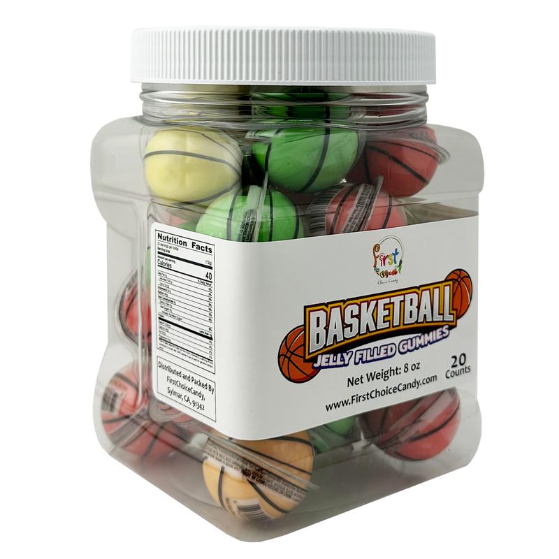 BASKETBALL BALL JELLY FILLED GUMMIES 20 PIECES Soft Snack Candy
