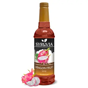Syruvia Dragon Fruit Syrup - 25.4 fl oz. Premium Flavoring Syrup. Kosher, and Gluten-Free. Perfect for Enhancing Drinks, Sodas, Shakes and Desserts