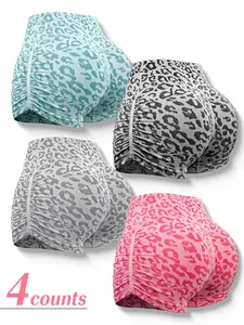 Women's Leopard Print Ruched High Waist Gym Shorts, Breathable Comfortable High Stretch Yoga Shorts, Ladies Sportswear for Indoor Outdoor Wear, Gym Clothing, Workout Impact Shorts