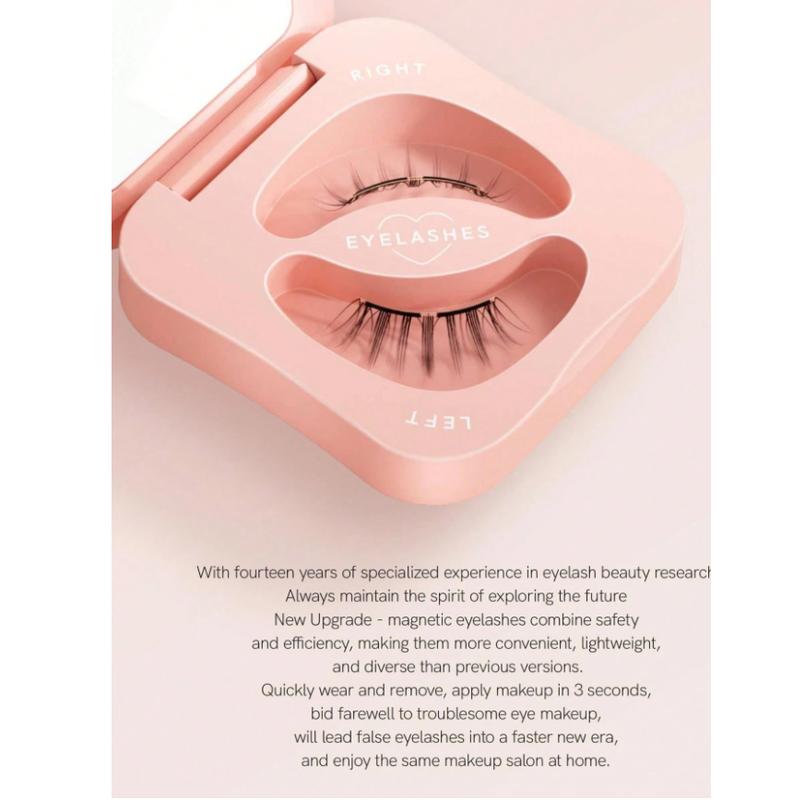 Suit For Natural Makeup Soft Magnetic Eyelashes All-In-One Kitwith Applicator, Reusable Magnetic Lashes WithoutEyeliner, Glue-Free False Lashes, Waterproof. Lightweight