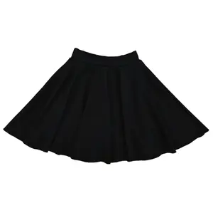 Casual Black Circle Pleated Mini Skirt Skort With Attached Shorts And Pocket