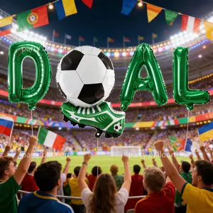 Football Theme Doal Aluminum Foil Balloons Set, 16 Inch Dal Letters with Classic Football Pattern, Fan Party Decorations