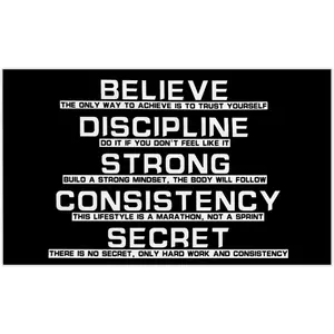 Discipline Flag 3x5 Ft Motivational Flags for Room Guys Home Gym Funny Inspirational Flags for College Dorm Office Bedroom Meme Flag Man Cave Wall Art Decor Banner Gifts Black Lifestyle Ornaments Decorative