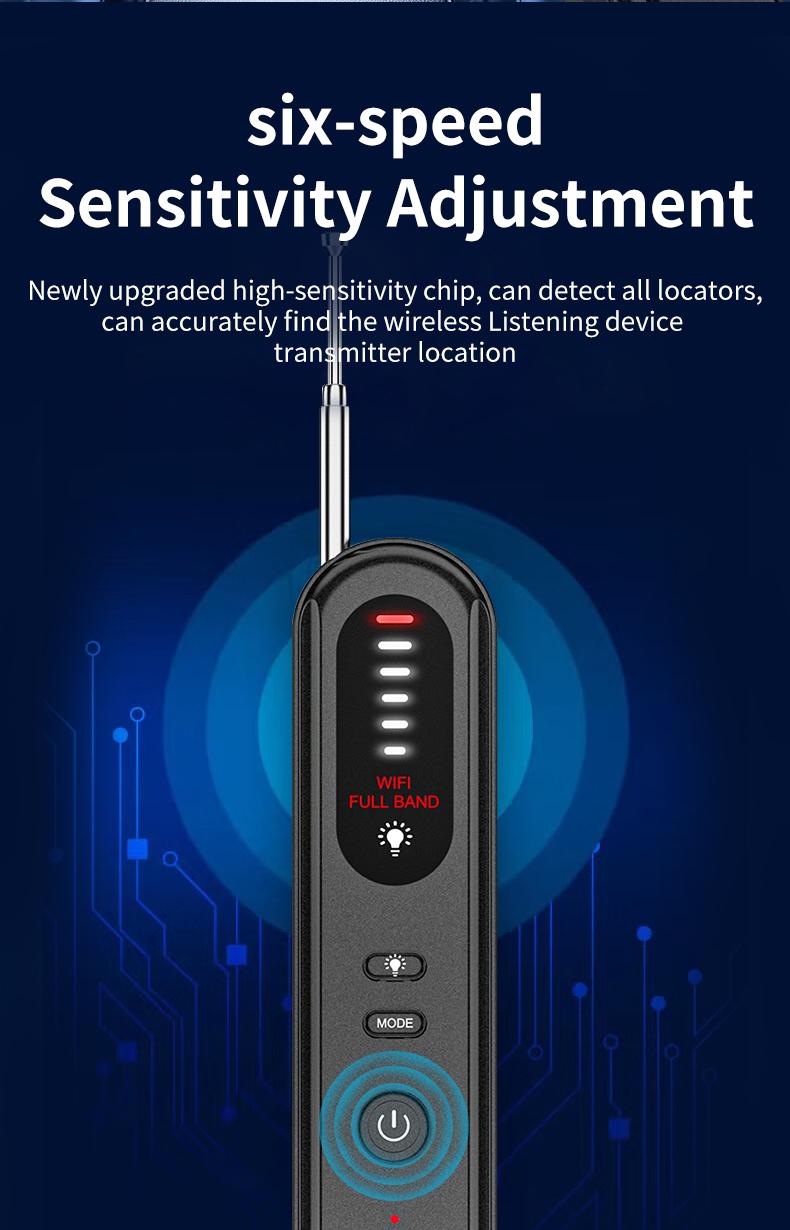 T01 Hidden Camera Detector 2026 Hidden Bug and Device GPS Detector for Travel Hotels Home Office 6 Levels Sensitivity Rechargeable Safety Portable Mini WiFi with Infrared Night Vision