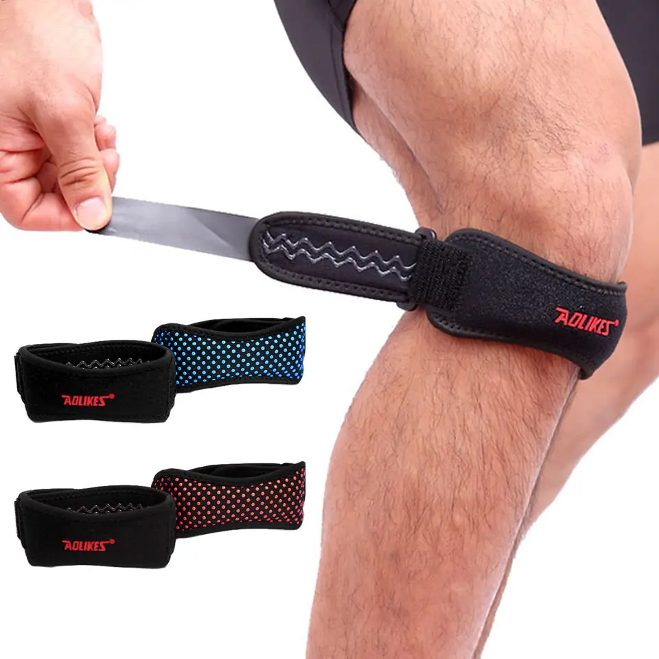 AOLIKES 1Pair Patella Kneecap Adjustable Silica Gel Knee Brace Breathable Knee Pads Sports Knee Brace