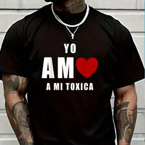 100% Cotton Yo Amo A Mi Toxica San Valentin T-Shirt Women's Men's Graphic Tee Crew Neck summer vacation Tops