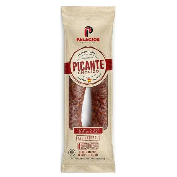 Palacios Autentico Spicy Pork Chorizos - Traditional Methods Made, Versatile Canned Pantry Spice Addition, From Spain, 7.9 oz