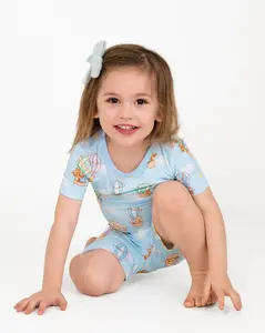 Bear In The Air Two-Piece Short Sleeve & Shorts Set