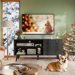 WLIVE TV Stand for 55 Inch TVs, Entertainment Center with Storage Cabinet, Mid-Century TV Stands for Living Room and Bedroom, 50" TV Console