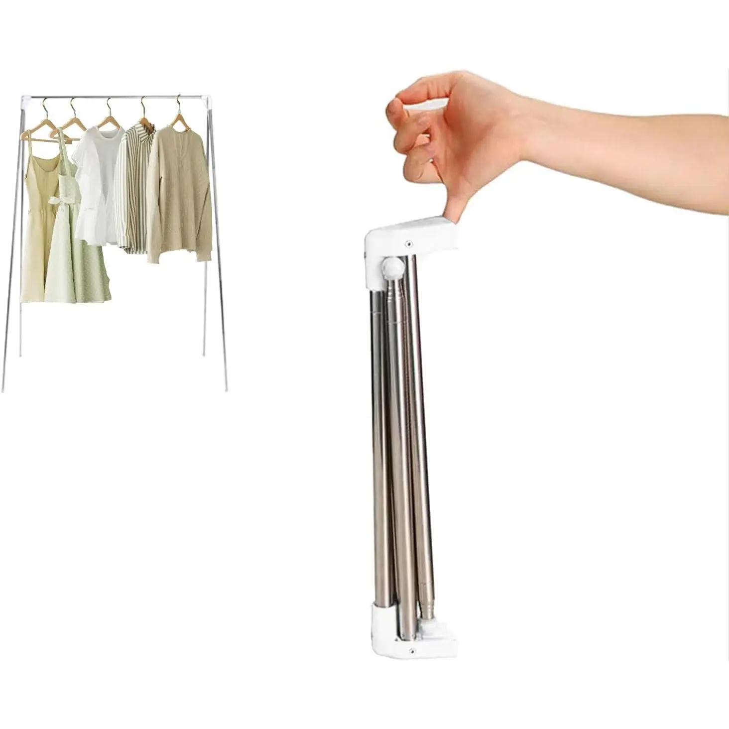 Portable Travel Garment Rack,Folding Clothes Rack for Dance,Travel,Camping, Drying,RV, Indoor,Outdoor. A Collapsible Mini Clothing Rack.