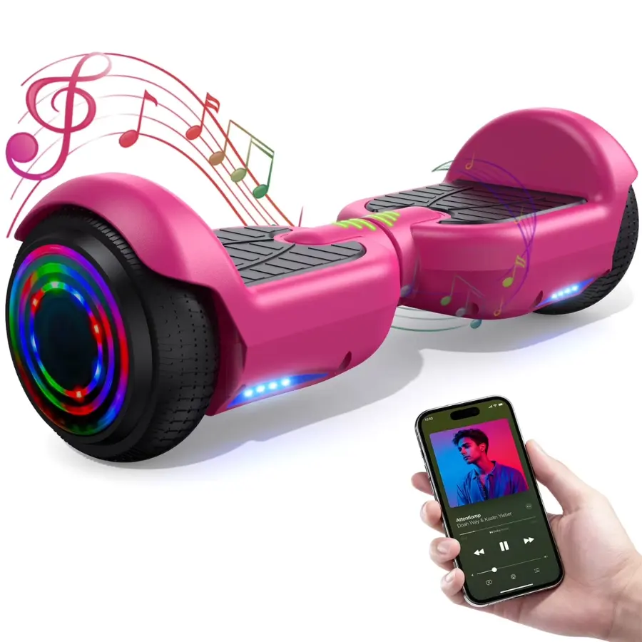 Hover Star 6.5" Two-Wheel Self Balancing Electric Scooter with LED Lights - Compact Design & Advanced Self-Balancing Technology for Easy Use