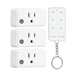 Remote Control Outlet with All On Off Switch, 200FT Long Range Wireless Light Switch, Compact 15A 1875W High-Power Plug for Lights, Fans and Household Appliances