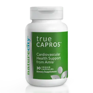NatureCity TrueCapros Cardiovascular Support Supplement - Capros Amla Extract for Heart Health, Cholesterol Metabolism, Blood Vessel Function and Antioxidant Defense - Non-GMO Capsules - 60 Count