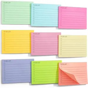 - Assorted Color 4"x3" Lined Sticky Notes, 360 Sheets, 9 Pads,  for Organization, Note-taking, Task Management, /Office Use