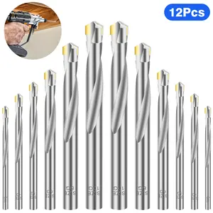 12Pcs Tungsten Alloy Twist Drill Bit Set - 3-10mm Round Shank Bits,Multi-Purpose Drill Bits Tool,for Wood, Aluminum Alloy, Plastic,for Home DIY Projects,Woodworking