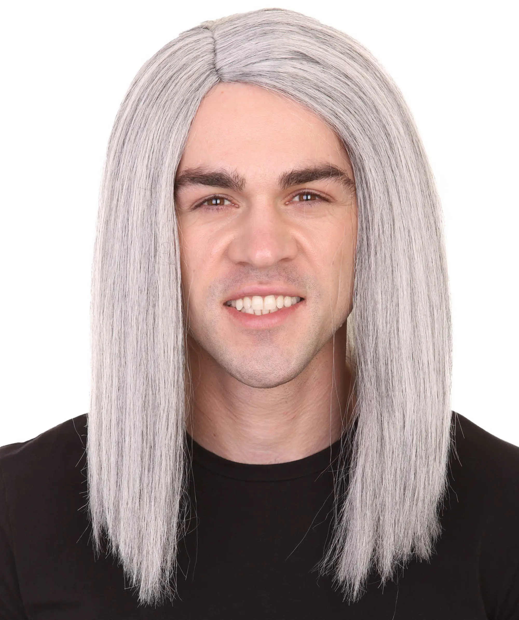 HPO Premium Long Wig for Vampires, Breathable Capless Design ,Flame-retardant Synthetic Fiber-White