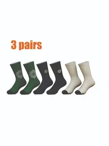 3 Pairs Crew Socks | Unisex Breathable Stretch Socks | Comfortable Casual Daily Wear