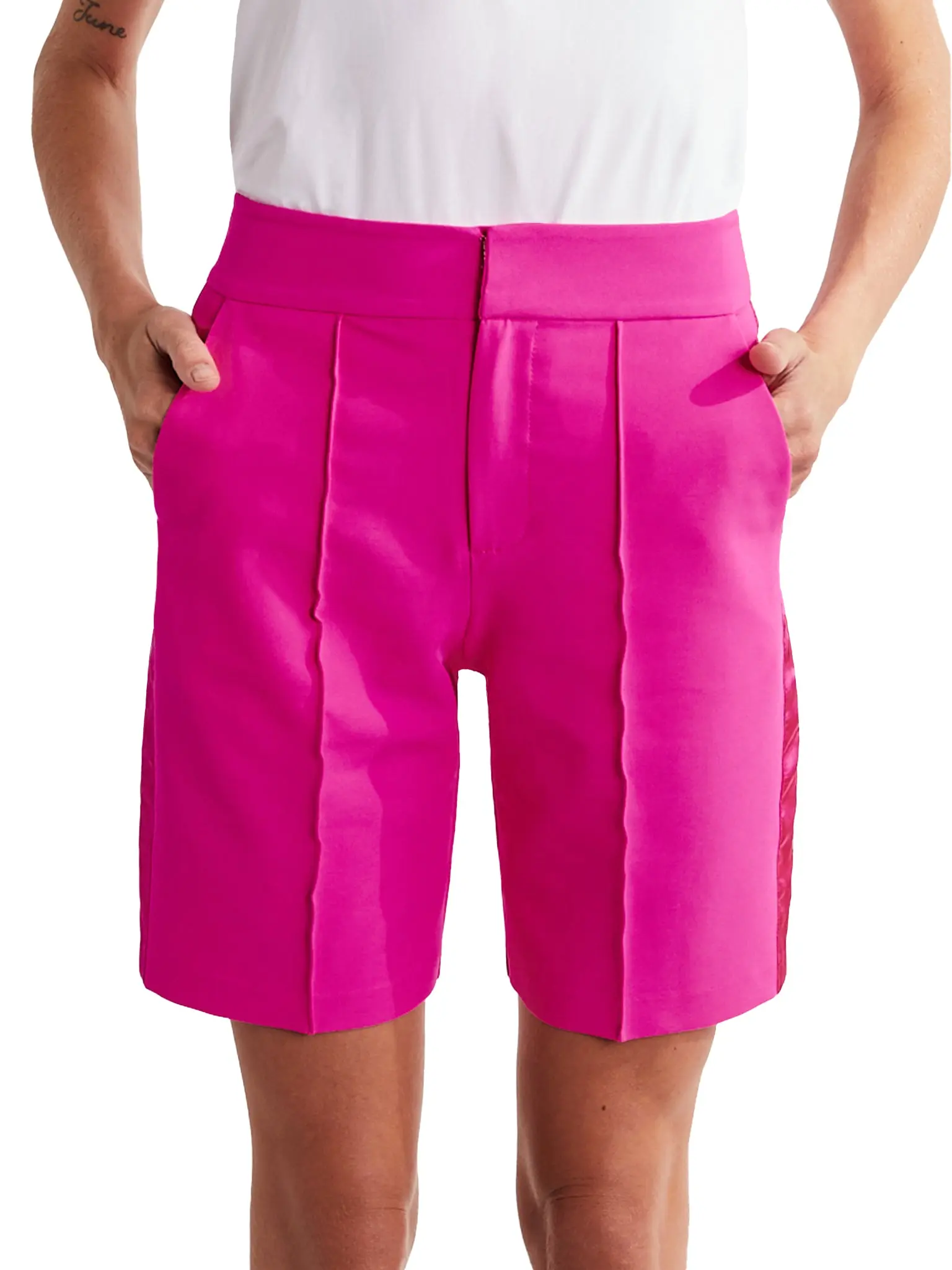 Tuxedo Shorts in Hot Pink