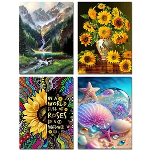 5D Diamond Art Aurora Landscape Mosaic Embroidery Full Round Drill Rhinestone DIY Cross Stitch Kit for Household Wall Decoration