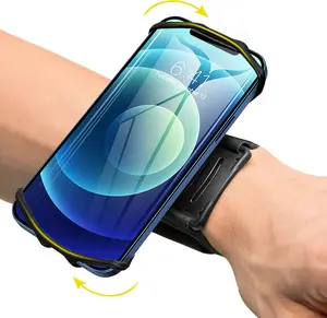 Running Armband 360°Rotatable for iPhone 17/16/15/14/13/Pro Max/Pro/Mini/12/11/SE/Xs/XR/X/8/7/Plus, Fits All 4-6.7 Inch Smartphones, with Key Holder Phone Armband for Running Hiking Biking (Black)
