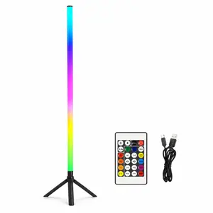 RGB Corner Floor Lamp with App and Remote Control, 16 Million Colors, Music Sync, Timer and Dimmable Mood Light for Bedroom, Gaming and Living Room
