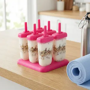 Premium 6Pcs Popsicle Molds Reusable Ice Cream DIY Ice Maker for Home Frozen Treats Perfect for Kids and Parties