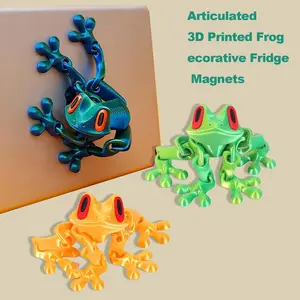 Student Desk Magnetic Frog Note Holders - 4Pcs 3D Printed Jointed Flexible Frogs, Creative School Supplies for Note Organizing, Decor for Classroom & Home Office