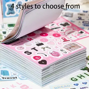 Square Art Sticker Book, 20 Sheets/book Vintage Style Design Stickers, Creative DIY Decorative Sticker Scrapbook Materials for Notebooks, Water Bottles, Photo Albums, Gift-Wrapping Labels and Handmade Crafts