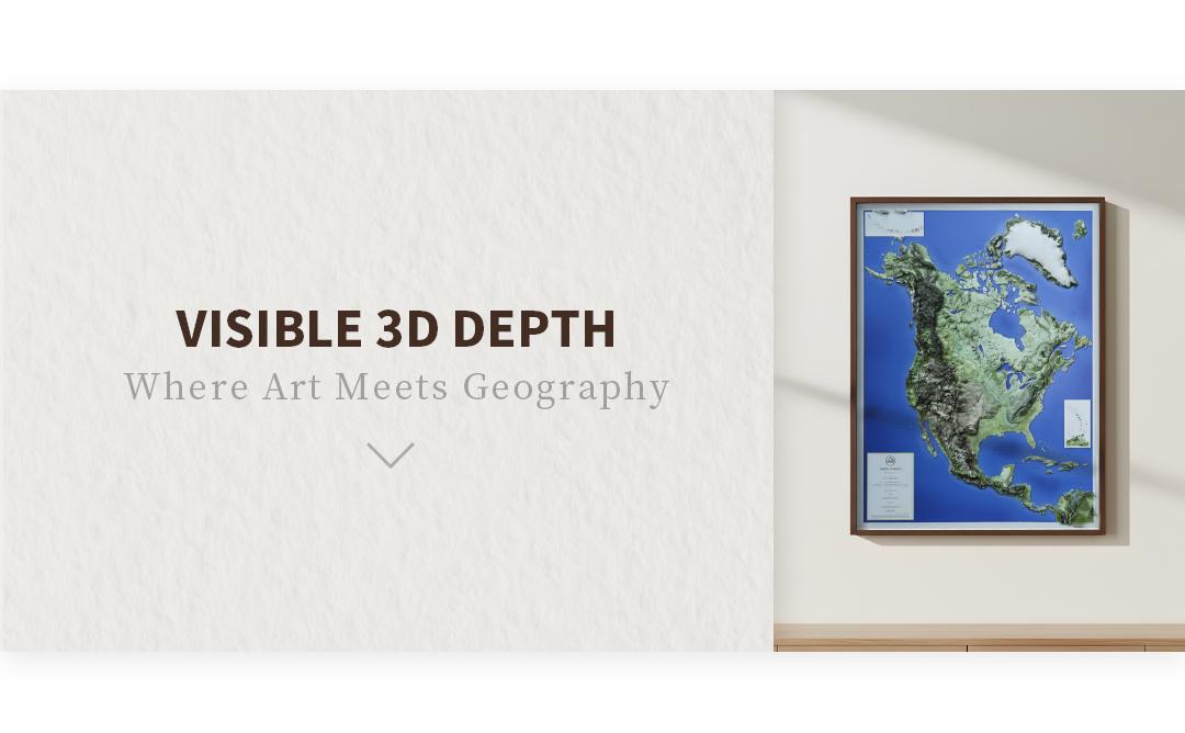 North America 3D Relief Map