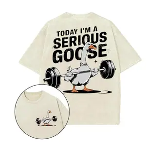 Today I’m A Serious Goose 2-Sided T-Shirt Funny Gym Goose Graphic Tee, Unisex Workout Shirt, Trendy Meme Streetwear Top Gift For Fitness Lovers