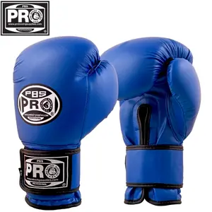 ProBoxing Leather Boxing Gloves (Blue) Boxing Gloves for Sparring MMA Training High-Quality Leather