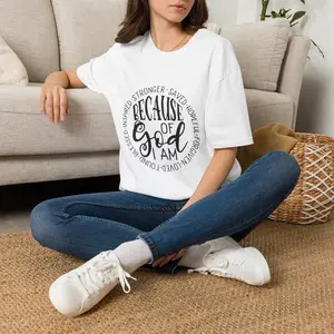 Christian Faith because of God T-Shirt | unisex cotton sleeve Typography Tee