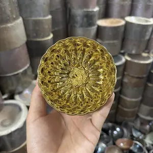 Live streaming link-Luxurious Golden Teacup with Intricate Floral and Textured Design-308