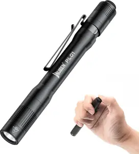 PL01 Pen Light, 650 Lumens Pocket EDC Flashlight Rechargeable, Bright LED Pen Flashlight, IP68 Handheld Flash Lights, Compatible 2 AAA  for Home, Outdoor, , Inspection