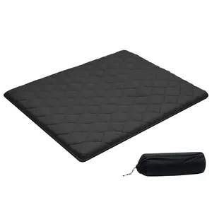 VEVOR Japanese Tatami Mat, Queen Size Foldable Japanese Tatami Mattress, Futon Mattress with Storage Bag & Fastener, 9-Layer Floor Mat for Sleeping, Dorm, Meditation, Yoga, 80 x 60 x 3.5 in, Black