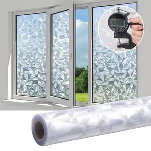 PVC Static Cling Privacy Window Film 23.6"x119" No Glue Frosted Cover with UV Protection Waterproof Reusable for Bathroom Office Home Windows Decorative Glass Stickers