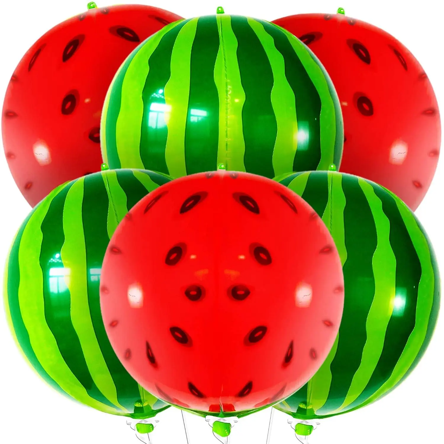 Watermelon Balloons For Watermelon Decorations - Big 22 InchPack Of 6 | 360 Degree 4D Watermelon Balloon For Watermelon Party Supplies | One In A Melon Party DecorationsFruit Balloons