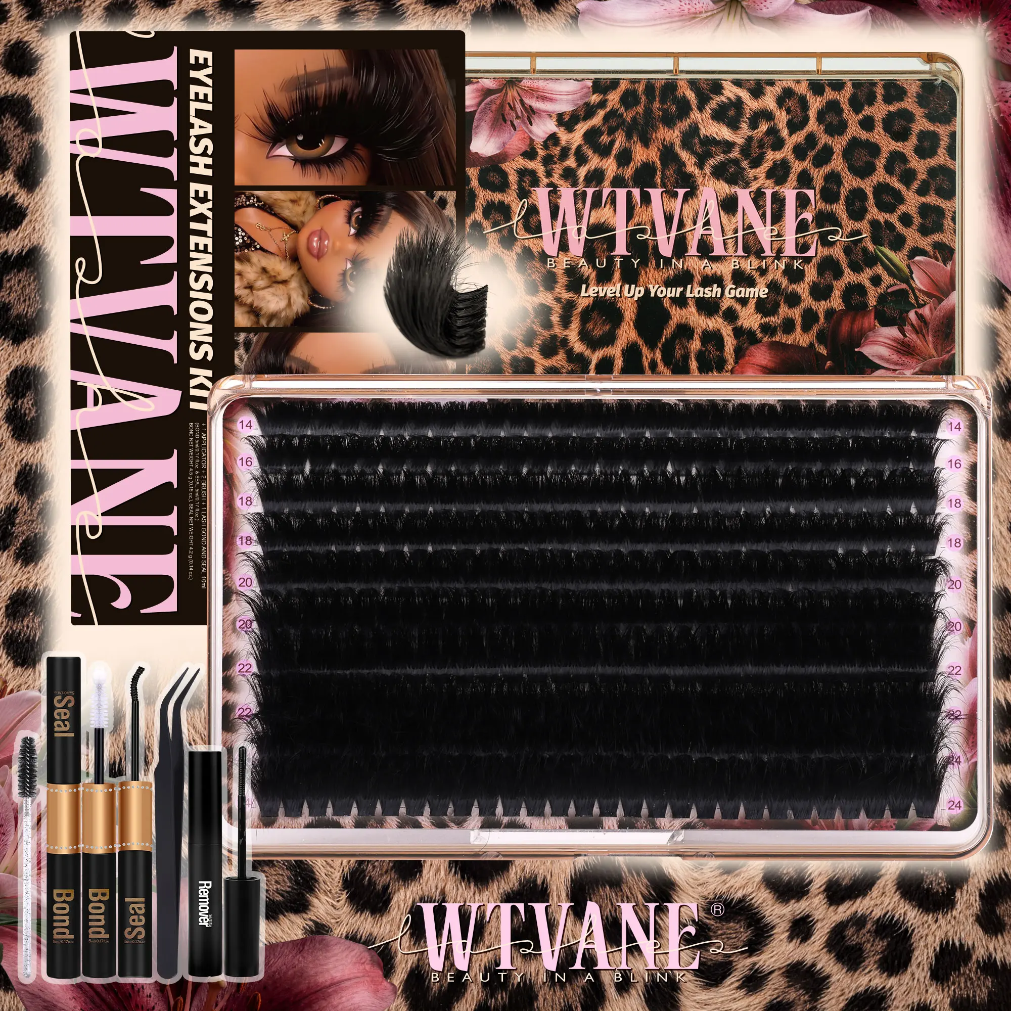 WTVANE 280Pcs Thick Lash Clusters 260D Dramatic Lash Clusters 14 24mm Mega Volume Cluster Eyelash Extensions D Curl Fluff Individual Lash Clusters with Soft Thin Band Professional Salon Lash Extensions Look Ultra Dense & Long Extensions Empress Look