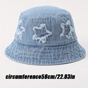 Cowboy Fisherman Hat With Star For Men And Women, Thin Style, In Style, Face Covering And Sun Hat, Trendy scandinavian summer hat