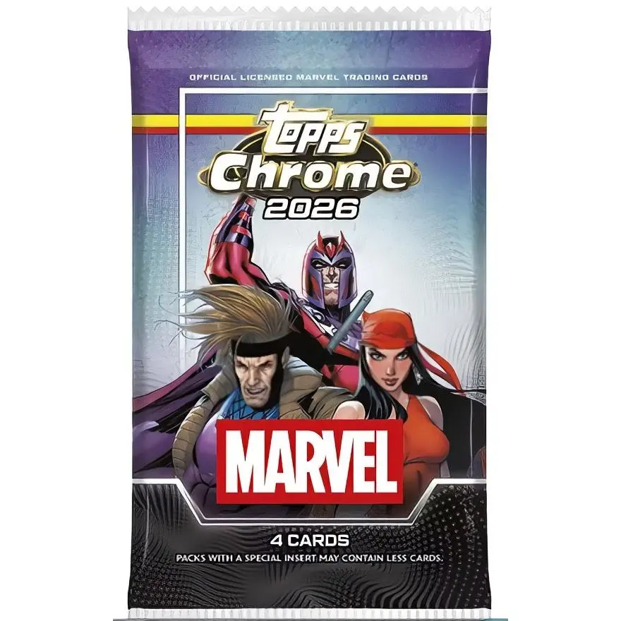 Topps Chrome 2026 Marvel Trading Cards - Officially Licensed 4 Cards per Pack with Special Insert
