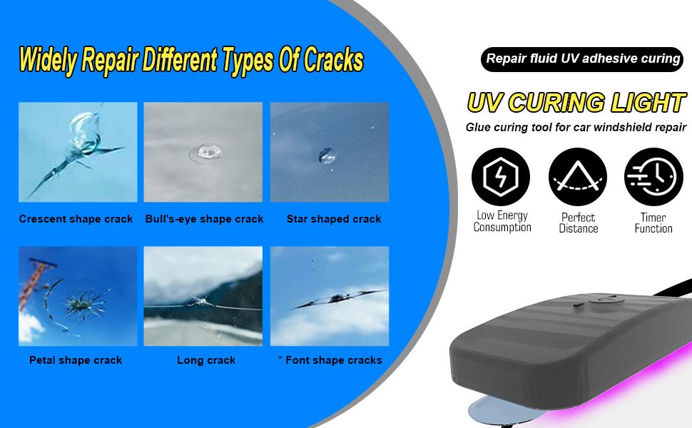Windshield Repair Kit, Windshield Crack Repair Kit 4 Pcs, Windscreen Repair Kit with Enhanced Injection Head Suction Cup UV Curing Light, Windshield Chip Repair Kit for Bulls-Eye Windshield Repair Kit, Windshield Crack Repair Kit 4 Pcs, Windscreen Repair Kit with Enhanced Injection Head Suction Cup UV Curing Light, Windshield Chip Repair Kit for Bulls-Eye